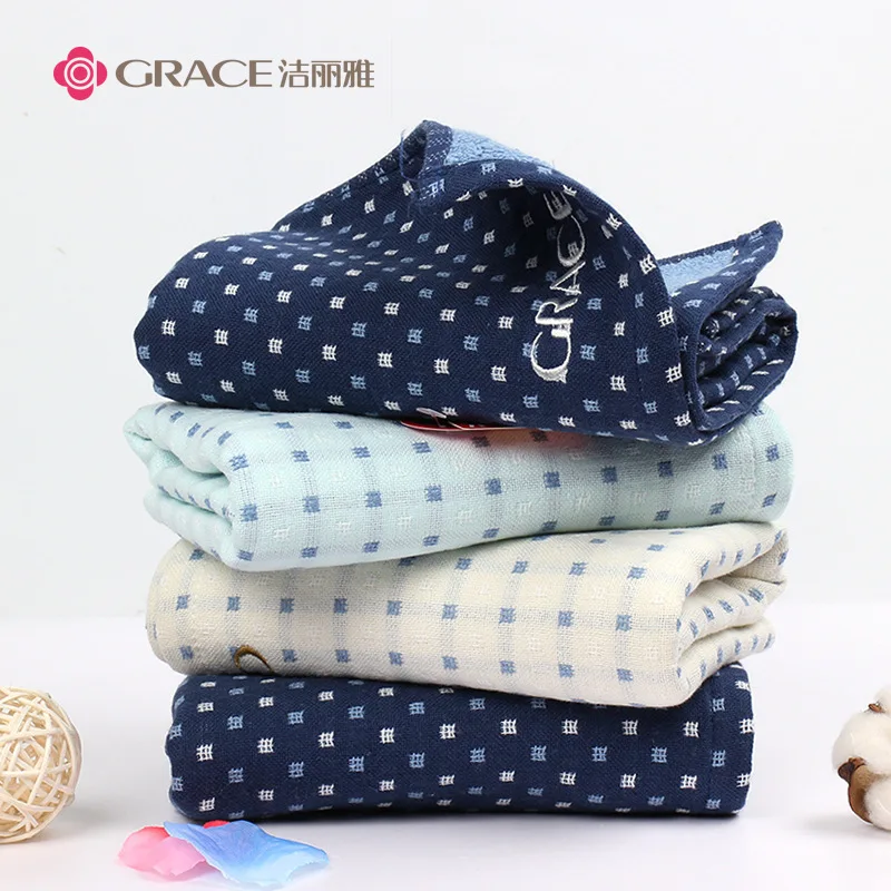 

Grace Pure Cotton Single Side Gauze Back Looped Pile Towel Double Layer Zero Twist Small Face Wash Surface 8548a