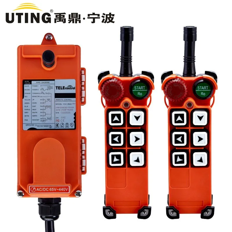 Remoto de Rádio Receptor para Guindastes Universal Indústria Controle Controlador 2 Transmissores 1 - Talha F21-e1 7 Cheap Interr.