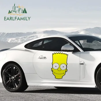 

EARLFAMILY 43cm x 26.8cm for Smiling Simpson Car Sticker Windows Surfboard Decals Decoration Scratch-proof Windshield Trunk