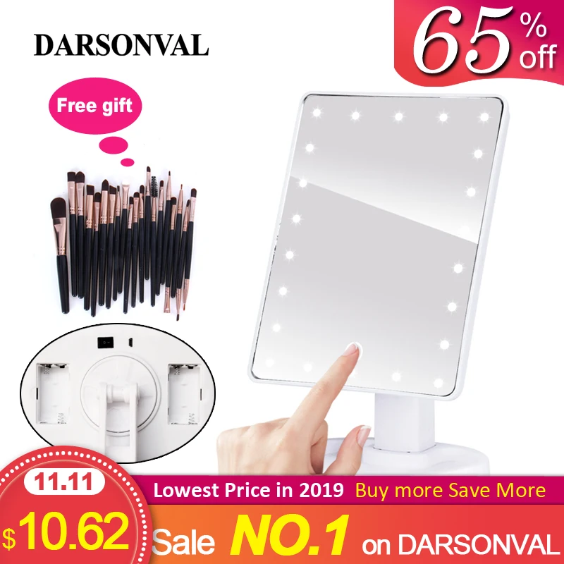 Kaufen LED Professionelle Beleuchteten Make Up Spiegel Mit Einstellbarer LED Licht 16 22 Touchscreen Spiegel Für Schönheit Make Up Wimpern Pinsel