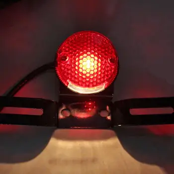 

12V Motorcycle Taillight Cafe Racer Brake Rear License Plate Bracket Stop LED Light Universal For Custom Chopper Bobber