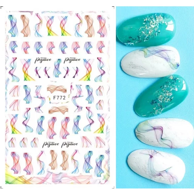 1pcs gold love heart pattern 3D Nail Sticker friuts Design Nails Accessories Fashion Manicure Sticker F772