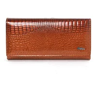 Portefeuille Long en cuir de vache véritable pour femme, porte-monnaie de marque de luxe, motif Alligator 3