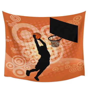 

Modern Basketball Shooting Sports Orange Tapestry Wall Hanging Picnic Yoga Mat Bedroom Living Room Wall Decoration