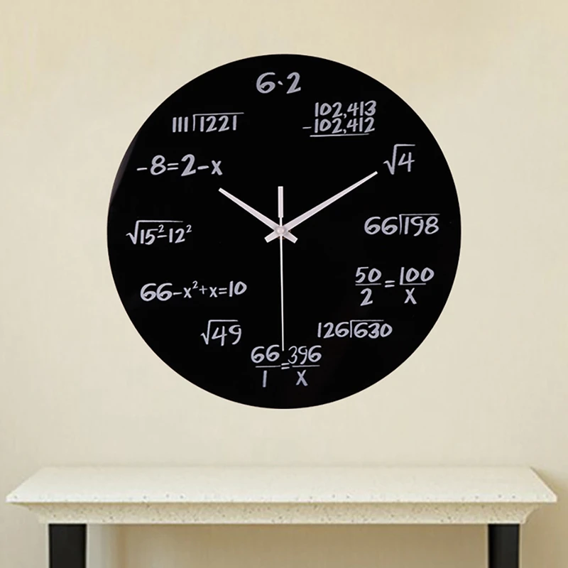 Черные большие настенные часы Математика тихие математические уравнения политехнические цифровые настенные часы