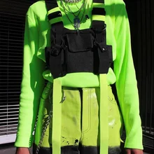 Мужская нагрудная сумка в стиле хип-хоп Уличная унисекс крутая функциональная тактическая сумка через плечо на поясе кошелек в стиле панк светоотражающий рюкзак