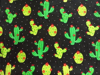

50*110CM 100% Cotton Fabric Patchwork Cartoon Cactus Printed Fabric Cushion Cover Quilting Sewing Handmade Material