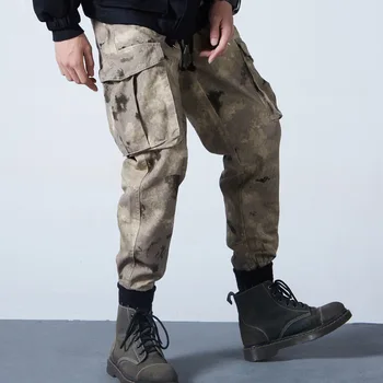 

Fashion Camouflage Cargo Pants Men Mid-waist Ankle-length Military Tactical Pants Hip Hop Loose Trousers Men With Many Pockets