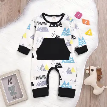 

Toddler Baby Boy Girl 0-24M Cotton Long Sleeve Romper Kids Jumpsuit Overall