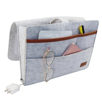 

Large Capacity Bedside Storage Bag Household Felt Bedside Hanging Bag With Synthetic Fibre Clasp For Dormitory Living Room