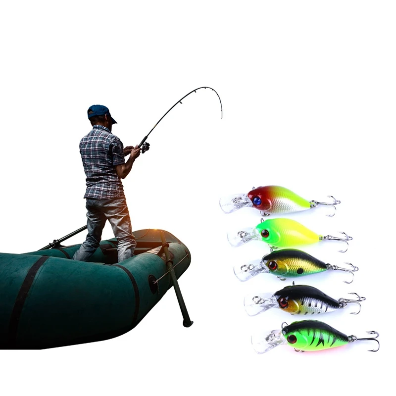 5 шт. рыболовные приманки набор Спиннер вилки Crankbait окунь лосось форель щука