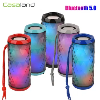 

Casaland LED Bluetooth 5.0 Speaker Waterproof Portable Wireless 10W Column Subwoofer Support TF AUX USB Handsfree call