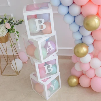 HUIRAN-caja de letras con nombre del bebé, globos de 1 año de cumpleaños para Baby Shower, decoración de fiesta con diseño de feliz cumpleaños, Balon para niños