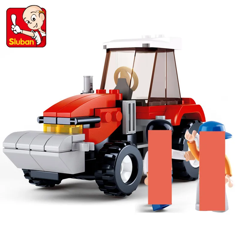 

103Pcs Sunny Ranch Farm Tractor Truck Model Building Blocks Sets City DIY Juguetes Bricks Playmobil Education Toys for Children