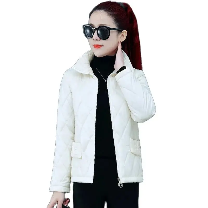 

Women's Cotton Coat New 2021Light Thin Female Clothing Stand-Up Collar Mid Long Zipper Winter Down Cotton Short Ladies Jacket