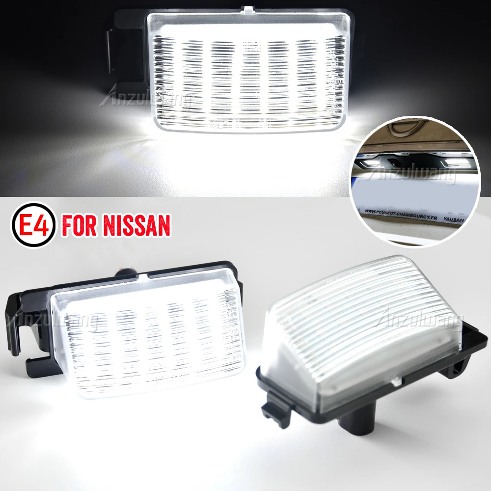 1 Pair Car LED License Plate Lights Number Plate Lamp for Nissan Tiida Livina Versa Cube For
