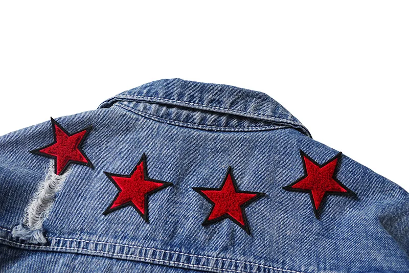 Seestern Новинка 19 мужская куртка с длинными рукавами вышивка звезда embroid модная Высококачественная джинсовая бейсбольная куртка куртки абстрактные Топы
