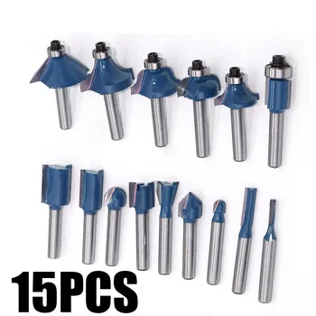 

15pcs Woodworking Router Bits Set Shank Wood Working Power Tools Wood Carbide Tipped Milling Cutter Tools