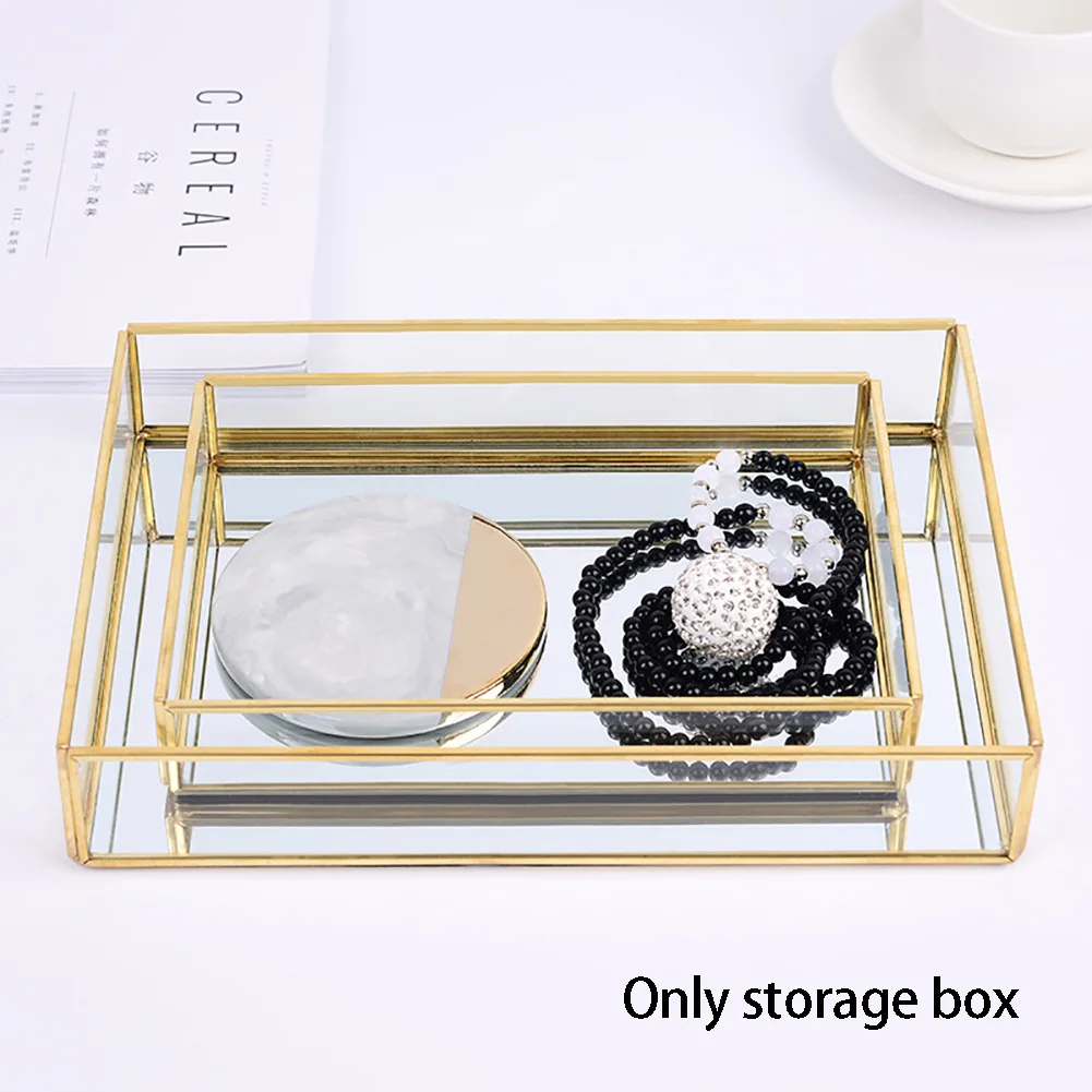 

Nordic Style Dessert Plate Rectangle Kitchen Organizer Perfume Jewelry Display Makeup Organizer Box Container for Kitchen Goods