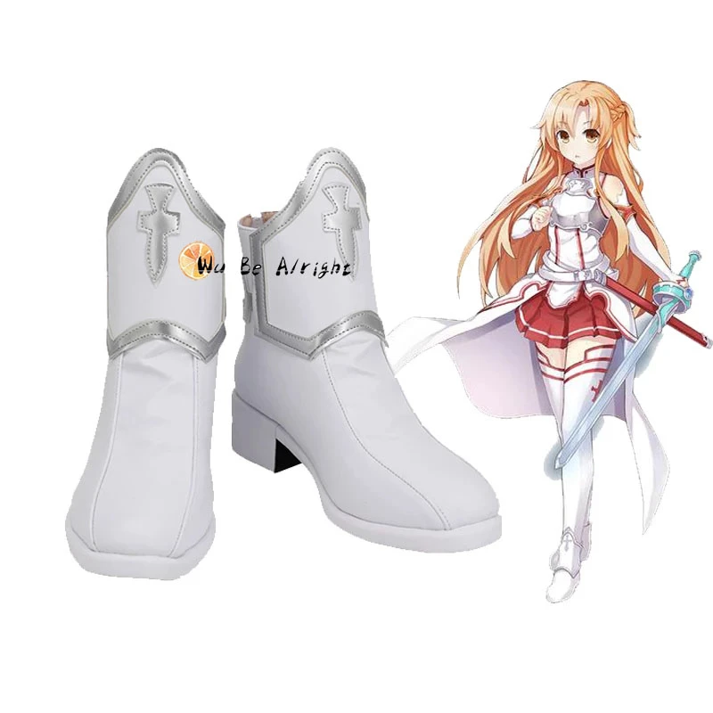 Sword Art Online Yuuki Asuna, zapatos de Cosplay, botas accesorios de de rol, hechos a medida, de cualquier tamaño|Disfraces de anime| - AliExpress