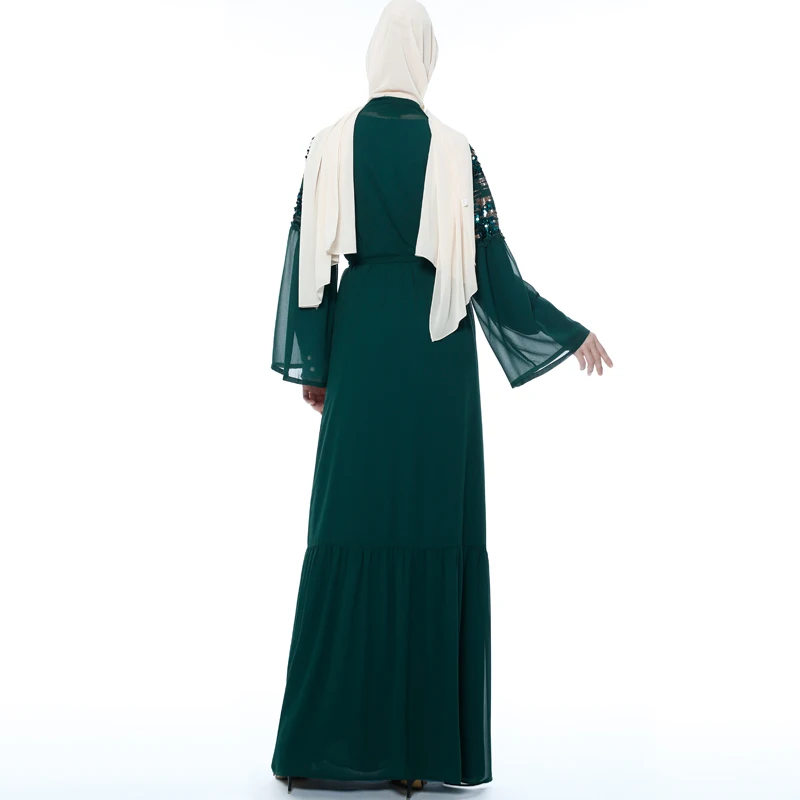 Кимоно abaya с блестками Дубайский Мусульманский платье хиджаб Абая для женщин марокканский кафтан Турецкая молитва исламский халат Оман