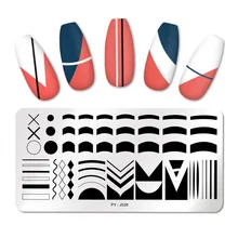 Pict você placas de carimbo de unhas ponta francesa imagens de arte do prego modelo de carimbo de aço inoxidável design de unhas ferramentas de estêncil(China)