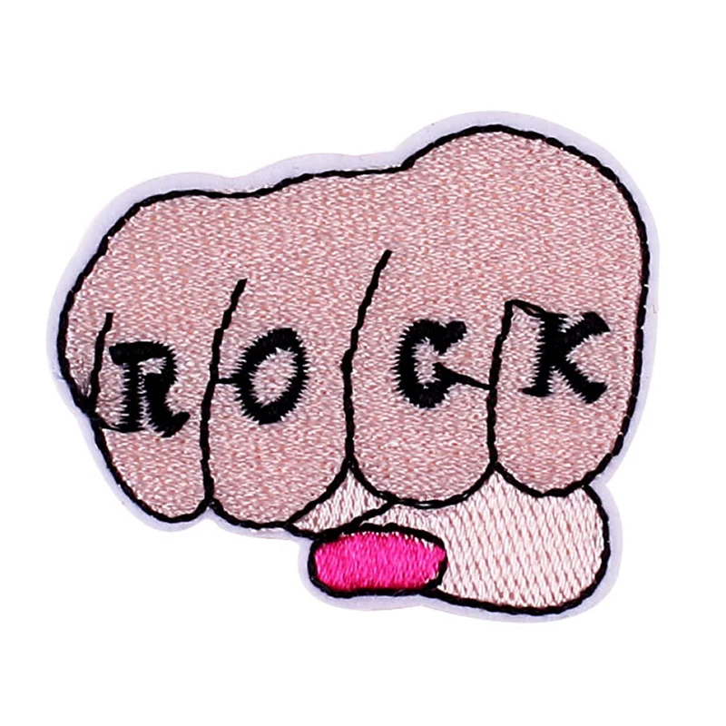 

Prajna Rock Punk Patches Hippie Clothing Badge Patches Embroidered Ironing Applique DIY Iron On Stickers Accessories Stripes 3D