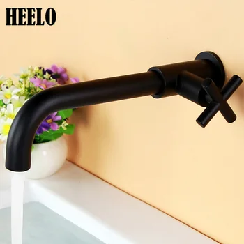 

Black and White with Pattern Anti-spill Wall-in Lengthen Mop Pool Faucet Single Cold Toilet Wall Monk for Copper Mop Pool Faucet