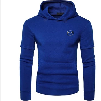 

2020 Autumn Winter Men's Korean Style Warm Hoodies Slim Wild Male Mazda LOGO Tops Brand Comfortable Solid Color Fast delivery