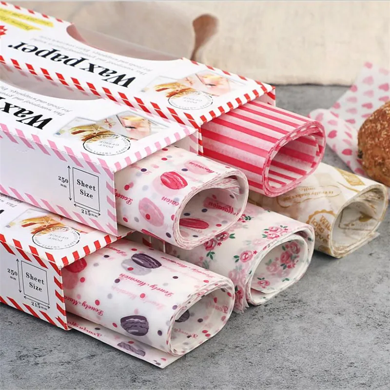 50Pcs Christmas Wax Paper Food Wrapper Paper For Bread Sandwichs Burger Fries Oilpaper Packaging Nonstick Baking Wax
