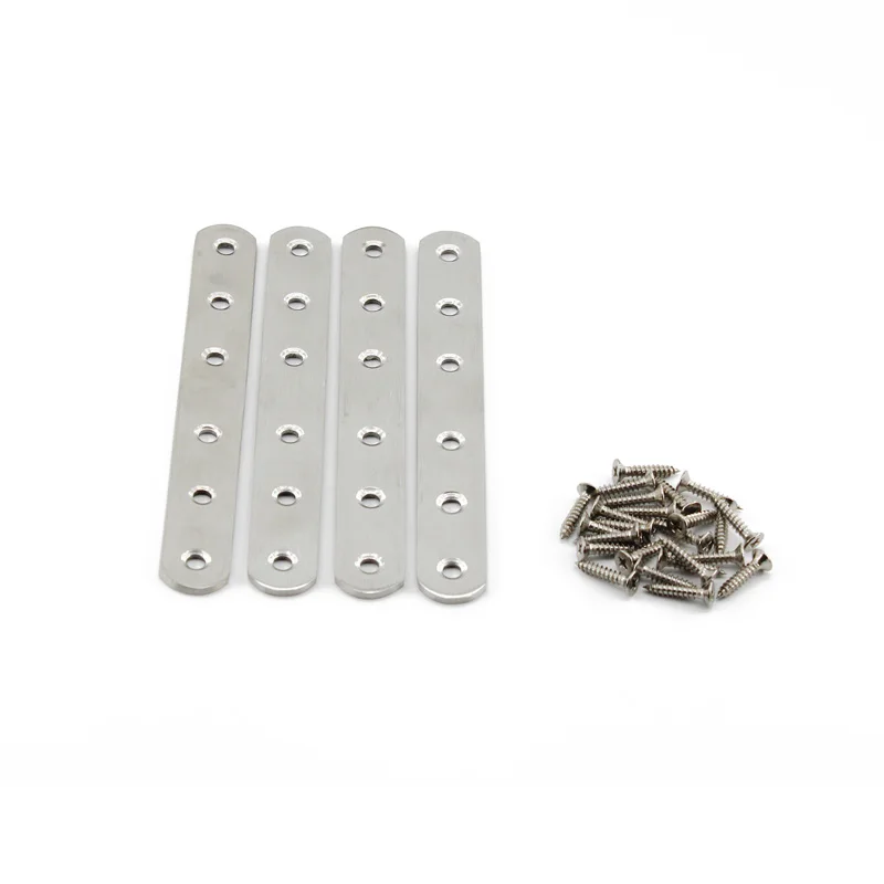 

200x20x3mm Flat Mending Plate for Wood,Stainless Steel Straight Brackets Repair Fixing Wood Brace Joining Plates Connector 4PCS