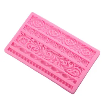 

2020 New DIY Baroque Scroll Relief Cake Border Silicone Mold Frame Fondant Cake Decor