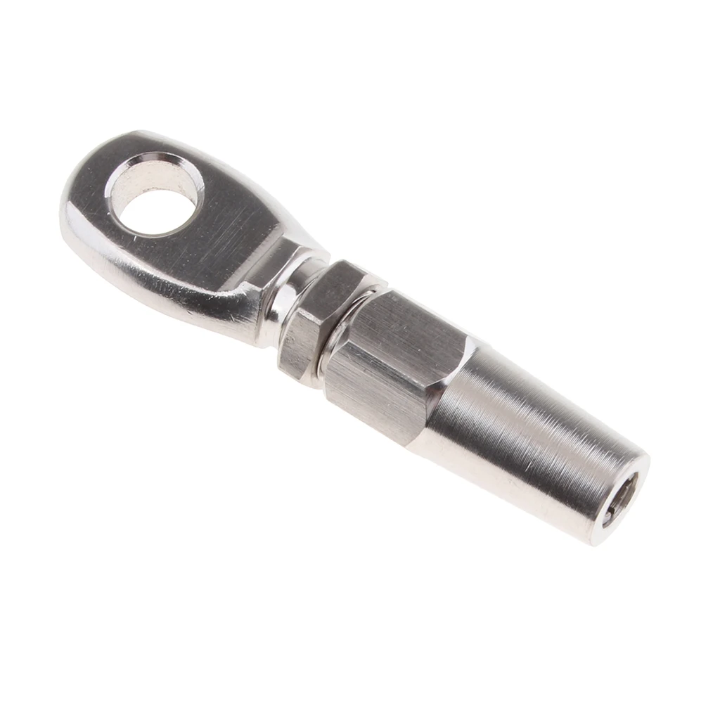 Marine 316 Stainless Steel Eye Shape Terminal Ring Eyelet Hook, Swageless Eye Rigging for 6mm 1/4 inch Wire Rope