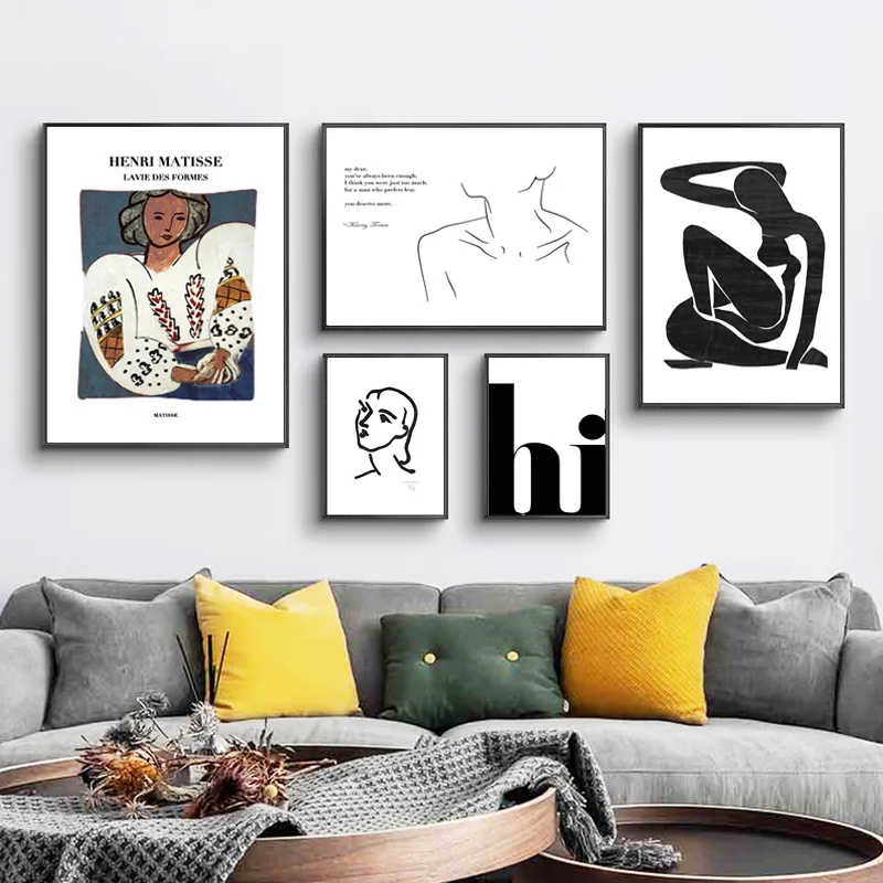 Matisse Art Minimalist Canvas Poster Abstract Woman Wall Art Print Modern Decor
