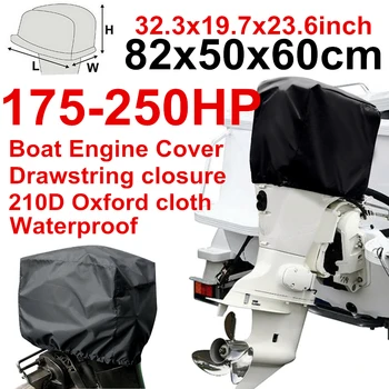 

175HP - 250HP 82 cm 32.3 inch 210D Oxford cloth Motor Boat Outboard Engine Protector Covers D49