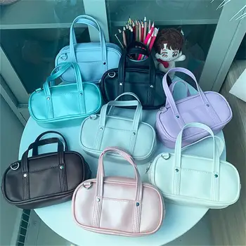 

Pure Colour Japanese JK Uniform Bag Students Pencil Case Anime Lolita Pu Leather Mini Handbag Mobile Phone Bag Cosmetic bag