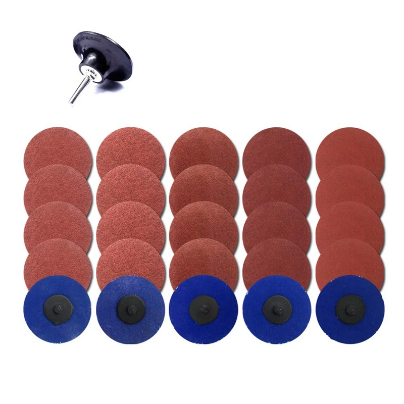 HOT 25Pcs 3 Inch Roloc Quick Change Discs Set Sanding Discs with 1/4