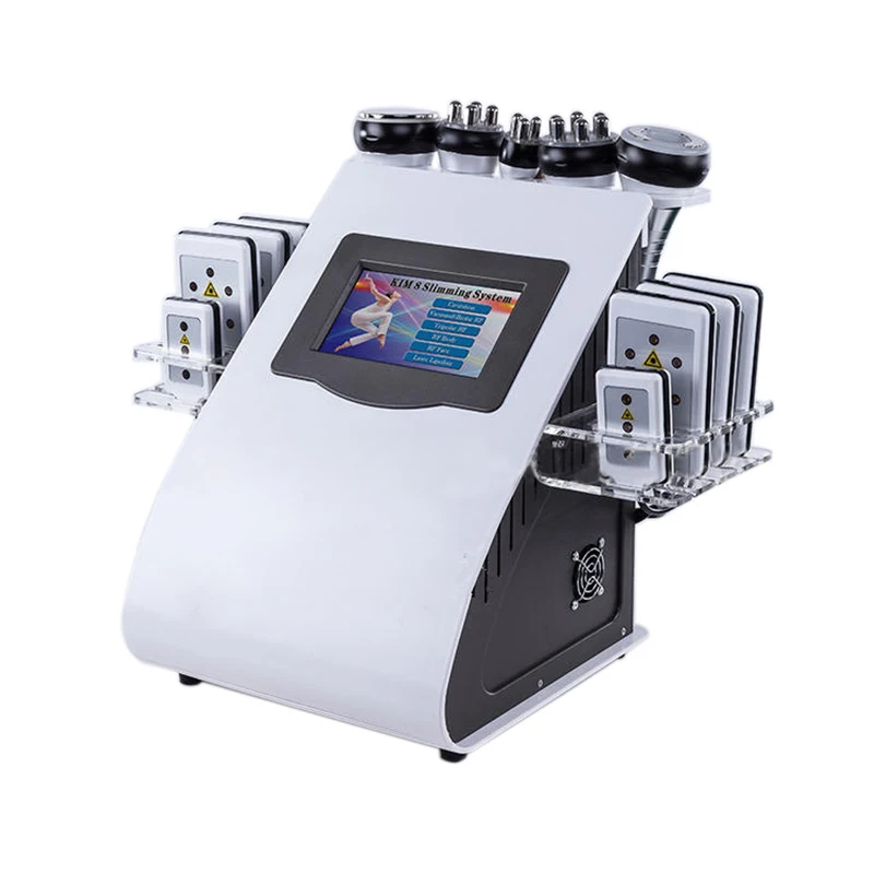 6 In 1 Ultrasonic 40K Cavitation Vacuum Radio Frequency Laser 8 Laser Boards Slimming&Skin Care Machine