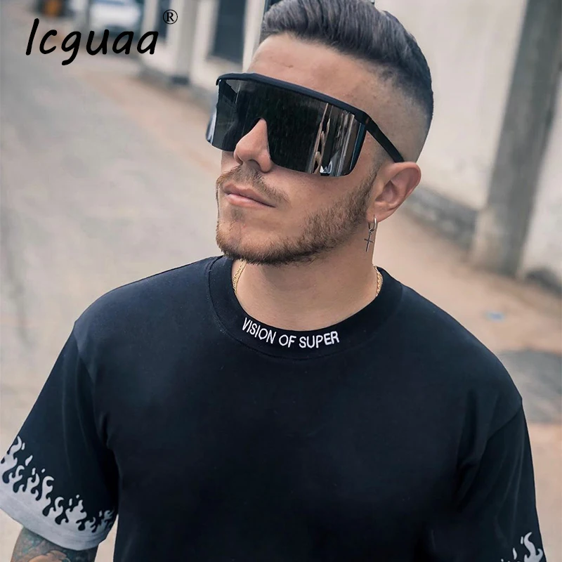 Occhiali da sole monopezzo uomo One Piece 2021 donna Oversize Shield Visor  donna Sexy moda uomo Flat Top occhiali da sole sportivi antivento|Men's  Sunglasses| - AliExpress