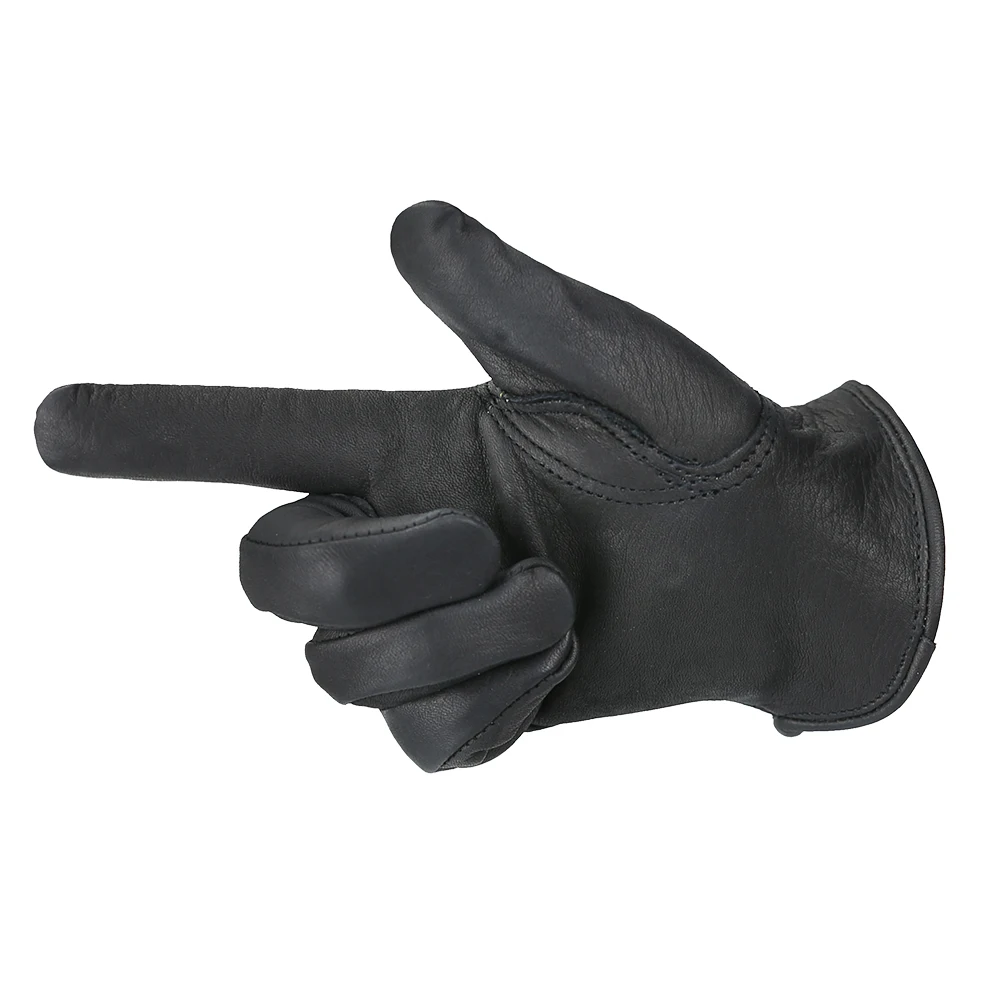 Black Leather Drivers Motorcycle Cowhide Working Gloves Safety Works for Men Women No Lining work gloves,protective gloves