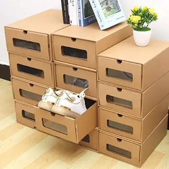 

1pcs Clamshell Shoe Box Creative Foldable Paper Drawer Combination Dust-Proof Multifunction Shoes Storage Boxes 2020 hot