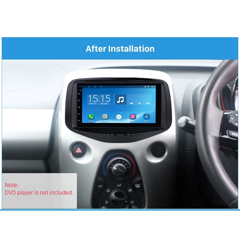 

Double Din Car Radio Stereo DVD Fascia Panel Frame GPS Frame for 2014+ Toyota Aygo,Peugeot 108,Citroen C1 Dash Kit