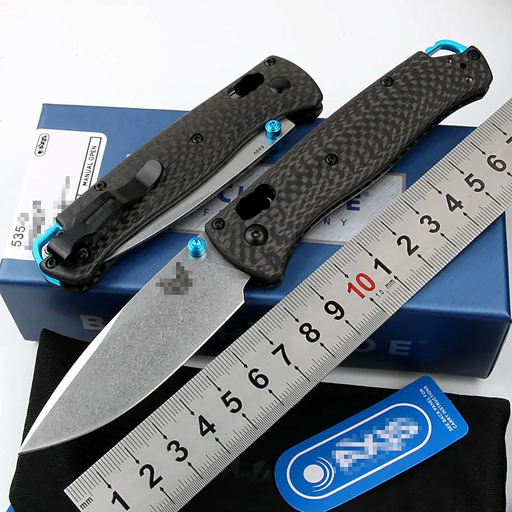 Low Price 535-3 Mark S90V Blade Carbon Fiber Handle Folding Pocket Survival EDC Tool Kitchen Camping Hunt Utility Outdoor Knife |
