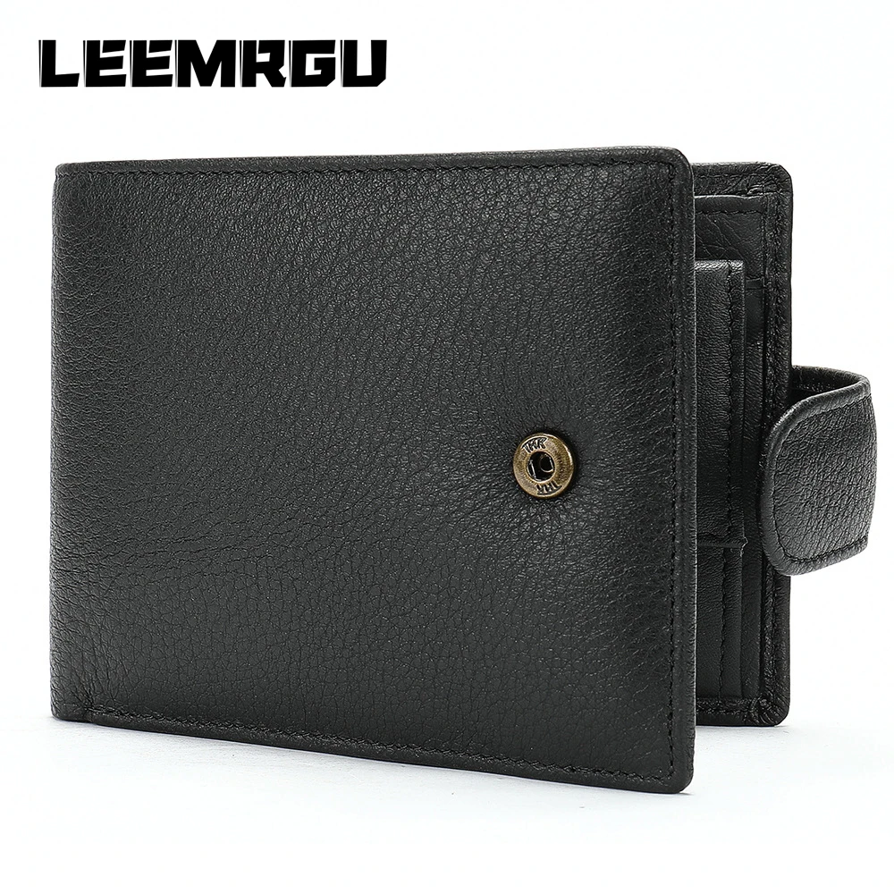 

Men's leather multi-card multi-function wallet casual cross section purse soft leather dollar leather change wallet
