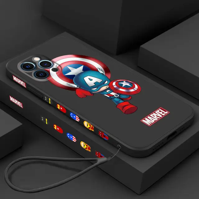 Popularity Marvel phone case for iphone 11 12 13 pro max case Shockproof iphone 7 case 6 8 plus x xs xr Unilateral design cover 4