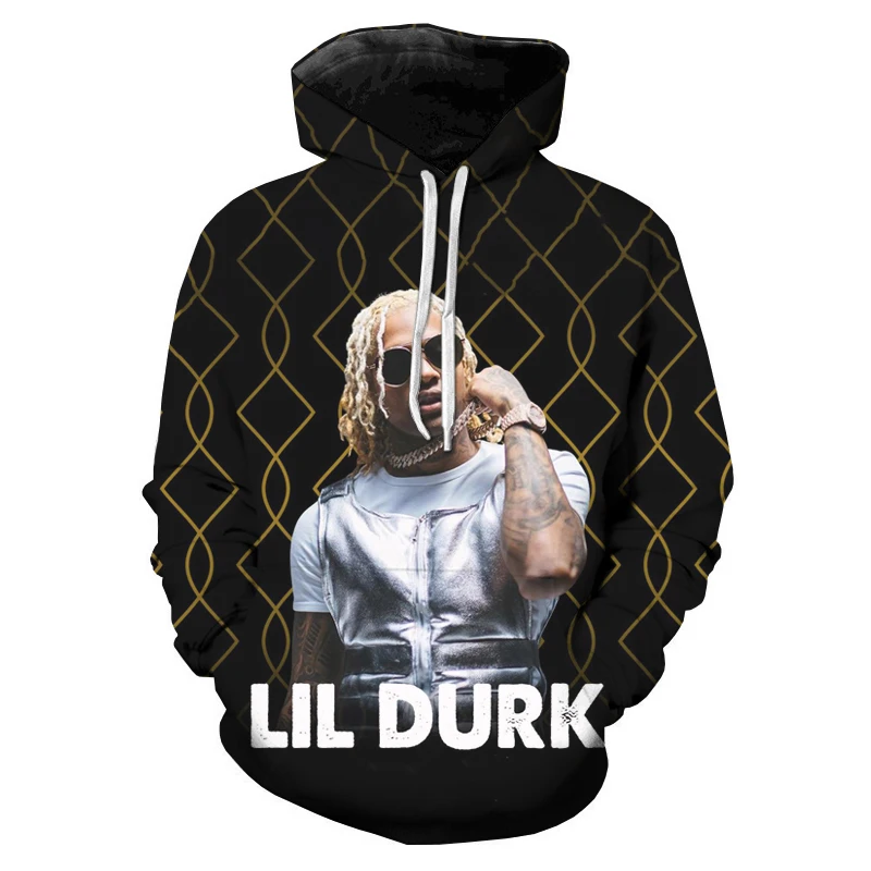 Lil Durk 3D Printed Hoodie Rapper Hooded Tops 4
