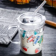 Ежедневное использование прозрачная чашка с простой соломенной кружкой двойной слой стеклянная чашка напиток подарки AIA99