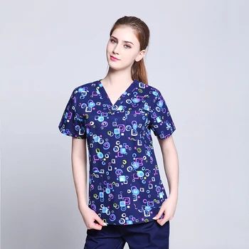 

Surgical gown nursing uniform scrubs medical uniforms Unisex scrub shirt Hospital Nurse Scrub Tops Dentistry Pet doctor overalls