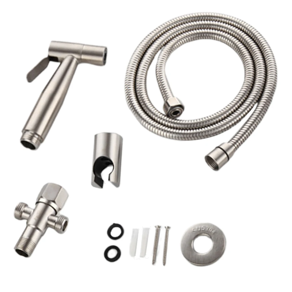 Stainless Steel Toilet Sprayer Set-Handheld Bidet Sprayer Kit-Bathroom Hand Shower for Muslim Self Cleaning-Premium