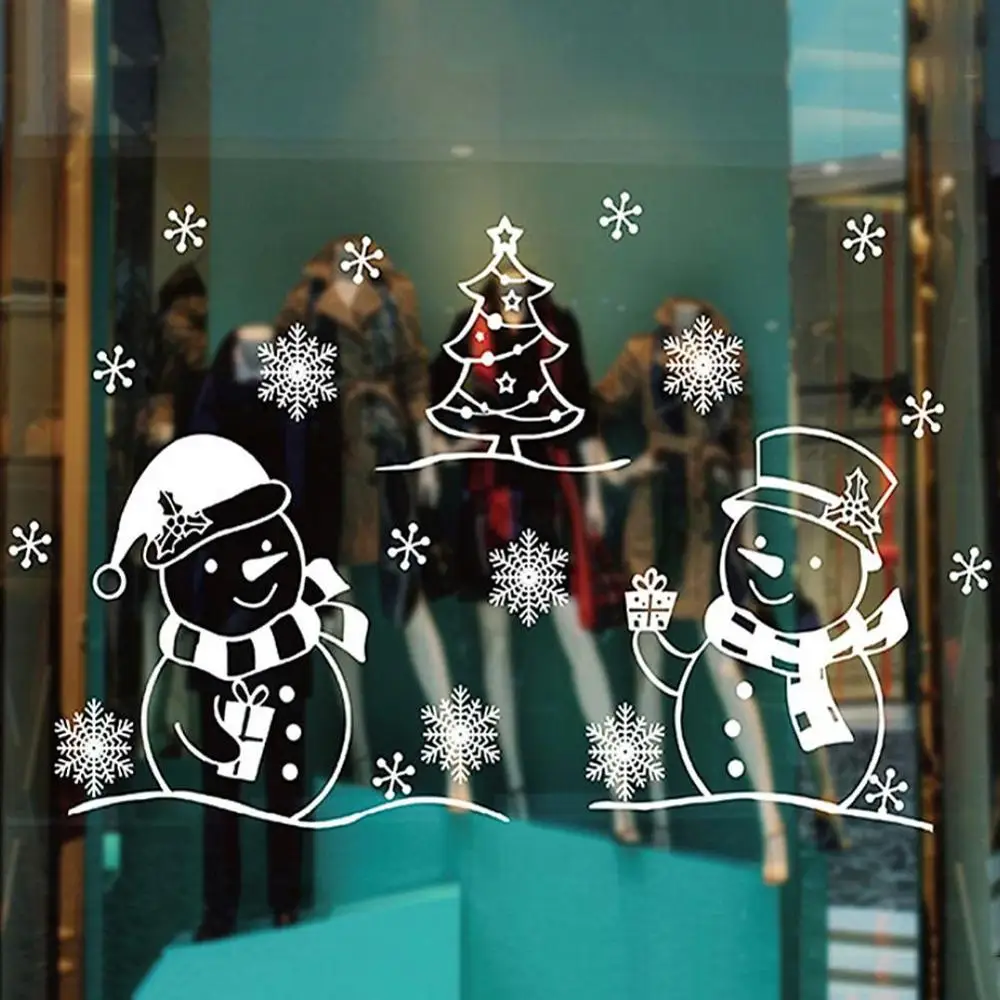 1pc Christmas Will Sticker Removable Snowman Santa Vinyl Wall Stickers Home Shop Door Glass Window Decal Decor Adornos de Navida - Цвет: 14